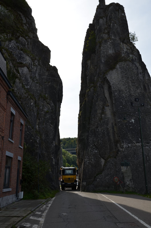 Rocher Bayard Rock in Dinant. België. 