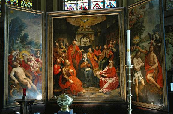 Het drieluik van de Heilige Geest foto. http://www.snipview.com/q/Saint_Martin's_Church_(Kortrijk)